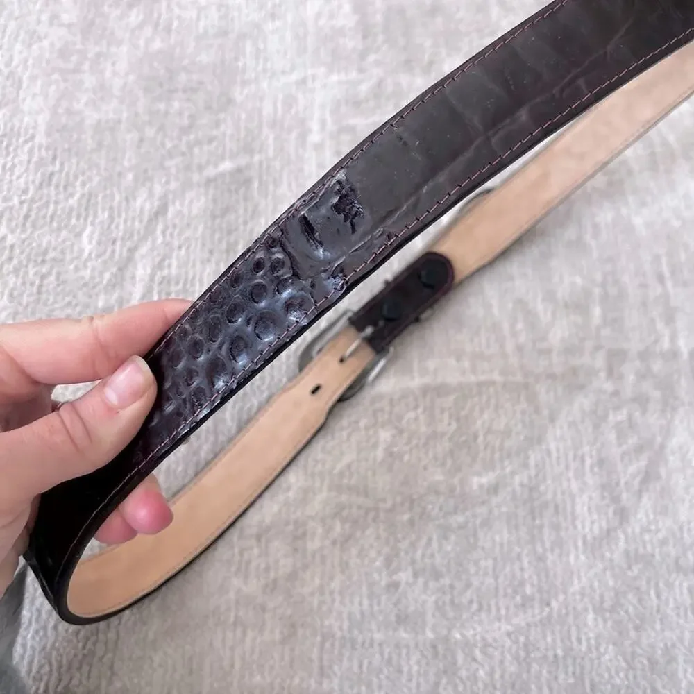 Alligator Grain Bonded Leather Western Belt size 38 Made in the USA Brownish